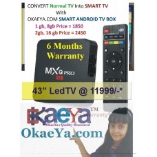 OkaeYa Android Smart TV Set Top Box With 1GB RAM/8GB ROM Quad Core processor, Wi-Fi Ultra HD 4K 1080P, Miracast, KODI & 6 Months Warranty